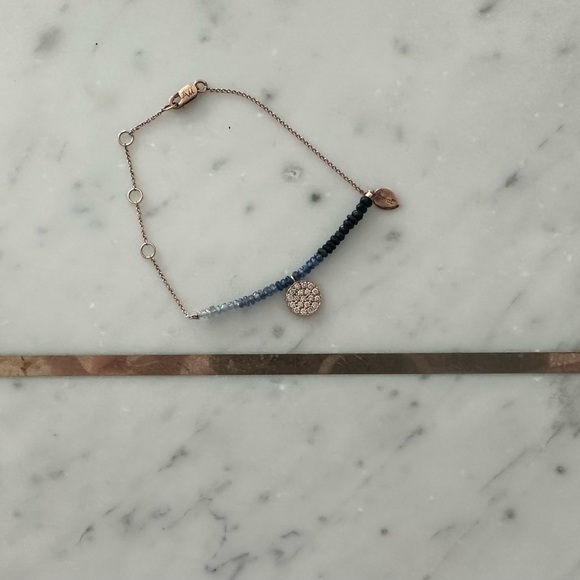 💎MEIRA T gorgeous 18k rose gold bracelet features .25ct pave set diamonds 💎 - Picture 3 of 6